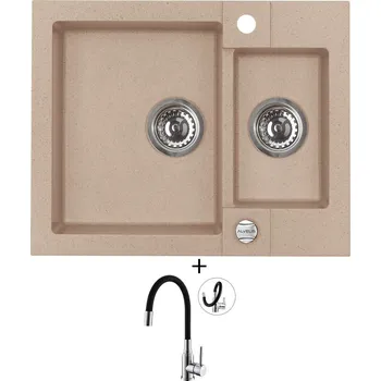Granitový dřez Granitový dřez SET Alveus ROCK 80 beige 55 + Alveus MINTAS chrom/černá