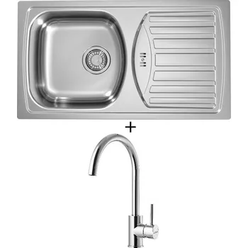 Nerezový dřez Nerezový dřez SET Alveus BASIC 150 fi 90 nerez + Alveus ROXA chrom