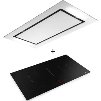 Digestoř SET FABER HEAVEN GLASS 2.0 WH KL A90 + FABER FCH 95 BK KL