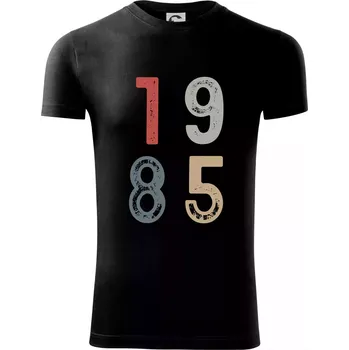 Vintage číslice 1985 - Viper FIT - Pánské zůžené tričko - XL ( Černá )