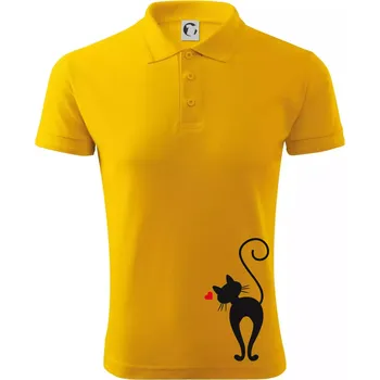 Pánská košile Zamilovaná kočka zezadu - Polokošile pánská Pique Polo 203 - 3XL ( Žlutá )