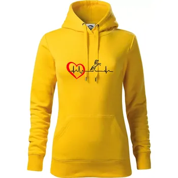 Dámská mikina Moje srdce bije pro koně - Mikina dámská Cape s kapucí - 2XL ( Žlutá )