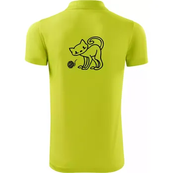 Pánská košile Kočka - Klubíčko - prsa - Polokošile Victory sportovní (dresovina) - XL ( Limetková )
