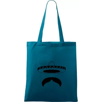 Mexican Mustache - Taška bavlněná - 42 x 38 cm ( Petrolejová )