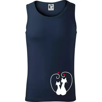 Kočky - Zamilovaný pár - Tílko pánské Core - S ( Námořní modrá (velmi tmavá - téměř černá) )