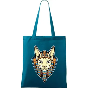 Egyptská kočka - Taška bavlněná - 42 x 38 cm ( Petrolejová )