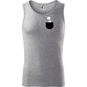 Kočka s rybou v kapse - Tílko pánské Core - XL ( Tmavě šedý melír )