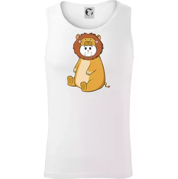 Kočka v převleku lva - Tílko pánské Core - M ( Bílá )