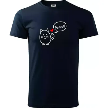 Pánské tričko Tlustá kočka - Triko extra velké (5-8XL) - 8XL ( Námořní modrá (velmi tmavá - téměř černá) )