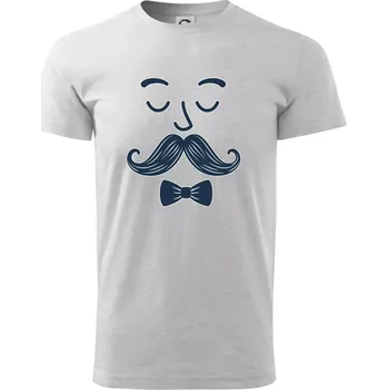 Pánské tričko Švihák s knírkem - Triko extra velké (5-8XL) - 8XL ( Světlešedý Melír )