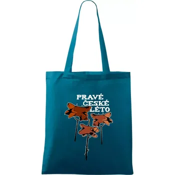 Nákupní taška Pravé české léto - Taška bavlněná - 42 x 38 cm ( Petrolejová )