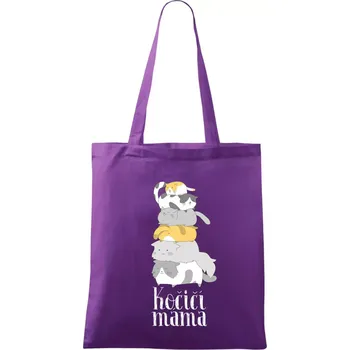 Kočičí máma - Taška bavlněná - 42 x 38 cm ( Fialová )
