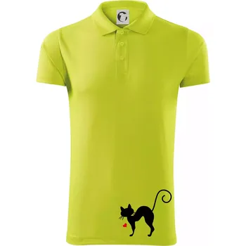 Pánská košile Zamilovaná kočka prohnutá - Polokošile Victory sportovní (dresovina) - 2XL ( Limetková )