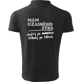 Pánská košile Mám úžasného syna - Polokošile pánská Pique Polo 203 - 5XL ( Dřevěné uhlí )