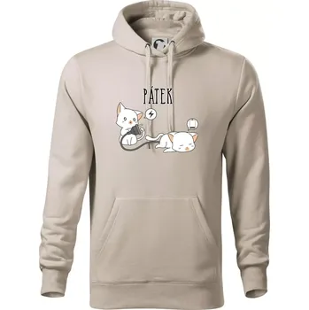 Pánská mikina Kočky bez energie pátek - Mikina pánská Cape s kapucí - 5XL ( Ledově šedá )
