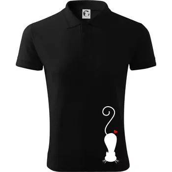 Pánská košile Zamilovaná kočka ležící - Polokošile pánská Pique Polo 203 - S ( Černá )