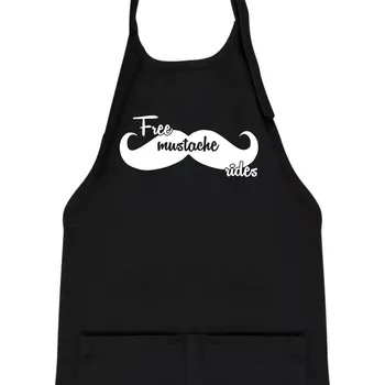 Kuchyňská zástěra Free Mustache rides - Dětská zástěra na vaření - Univerzální velikost ( Černá )