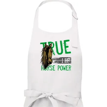 Kuchyňská zástěra True Horse Power 1 HP - Dámská zástěra na vaření - Univerzální velikost ( Bílá )