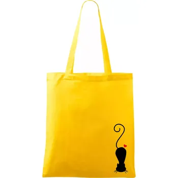 Nákupní taška Zamilovaná kočka ležící - Taška bavlněná - 42 x 38 cm ( Žlutá )