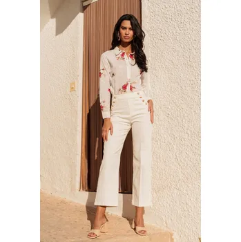 Dámská sukně Džíny 7/8 wide-leg Onado H2876 barva: bílá, velikost: S