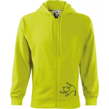 Pánská móda Kočka si hraje - Mikina s kapucí na zip trendy zipper - S ( Limetková )