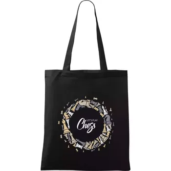 Nákupní taška Lets play chess kruh - Taška bavlněná - 42 x 38 cm ( Černá )
