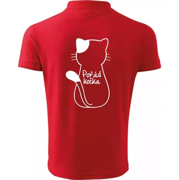 Pánská košile Pořád kočka - Polokošile pánská Pique Polo 203 - 3XL ( Červená )