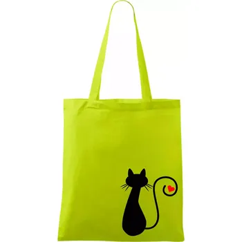 Zamilovaná kočka ocásek - Taška bavlněná - 42 x 38 cm ( Limetková )
