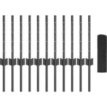 Plotový sloupek Svařovaný drátěný plot s 11 U příspěvky Šedá 0.4x25 m Ocel Šedá3336581