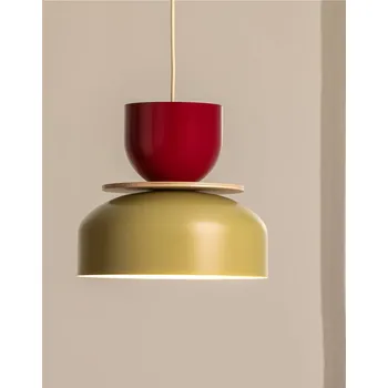 ALDEX Závěsné světlo Uto, béžově hnědé/tmavě červené, Ø 30 cm, kov béžově hnědá, tmavě červená 1 x 15 W LED - Doprava zdarma