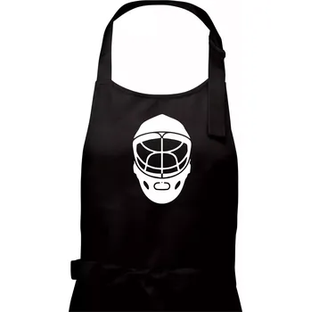 Kuchyňská zástěra Florbal maska - Pánská zástěra na vaření - Univerzální velikost ( Černá )