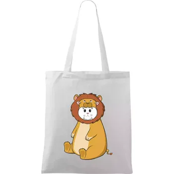 Nákupní taška Kočka v převleku lva - Taška bavlněná - 42 x 38 cm ( Bílá )