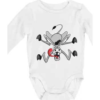 Kojenecký body Splašený kůň - Body kojenecké s dlouhým rukávem - Dlouhý r. do 3 měs ( Bílá )