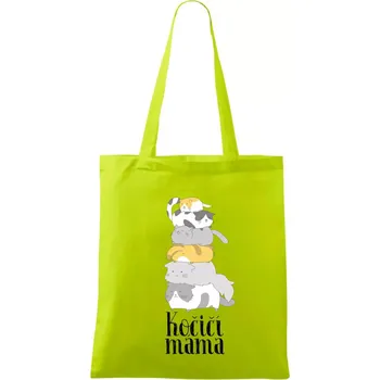 Kočičí máma - Taška bavlněná - 42 x 38 cm ( Limetková )