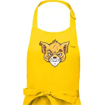 Kuchyňská zástěra Nasraná kočka Thug life - Dámská zástěra na vaření - Univerzální velikost ( Žlutá )