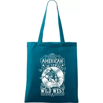 American cowboy - Taška bavlněná - 42 x 38 cm ( Petrolejová )