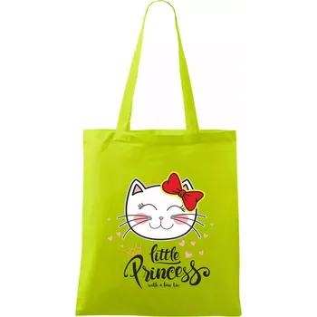 Kočka little princess - Taška bavlněná - 42 x 38 cm ( Limetková )
