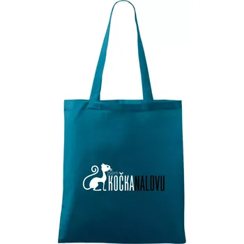 Jsem kočka na lovu - Taška bavlněná - 42 x 38 cm ( Petrolejová )
