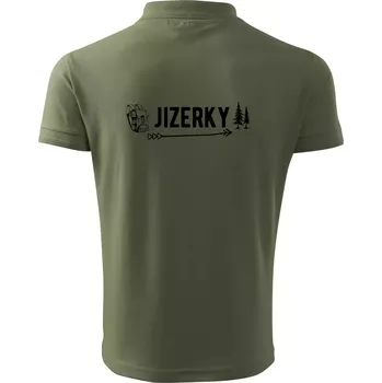 Pánská košile Jizerky nápis - Polokošile pánská Pique Polo 203 - S ( Khaki )