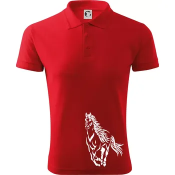 Pánská košile Kůň běžící - Polokošile pánská Pique Polo 203 - M ( Červená )