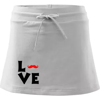 Dámské oblečení Love mustache - Sportovní sukně - two in one - M ( Bílá )