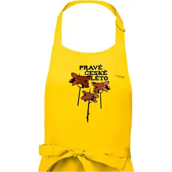 Kuchyňská zástěra Pravé české léto - Pánská zástěra na vaření - Univerzální velikost ( Žlutá )