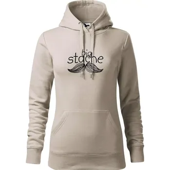 Dámská mikina Big stache - Mikina dámská Cape s kapucí - 2XL ( Ledově šedá )
