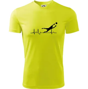 Pánské tričko Ekg fotbal brankář - Pánské triko Fantasy sportovní (dresovina) - 2XL ( Neonově žlutá )