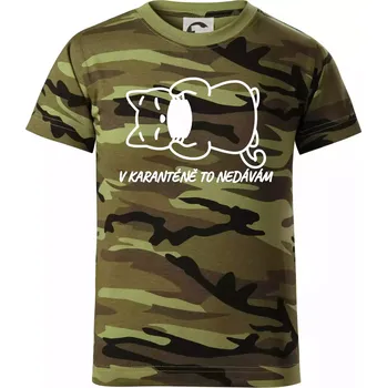 Chlapecké oblečení V karanténě to nedávám - Dětské maskáčové triko - 134 cm/8 let ( Zelený maskáč )