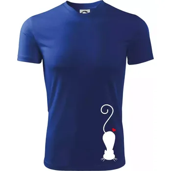 Pánské tričko Zamilovaná kočka ležící - Pánské triko Fantasy sportovní (dresovina) - XL ( Královská modrá )