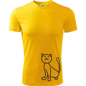 Pánské tričko Kočka kouká - Pánské triko Fantasy sportovní (dresovina) - 3XL ( Žlutá )