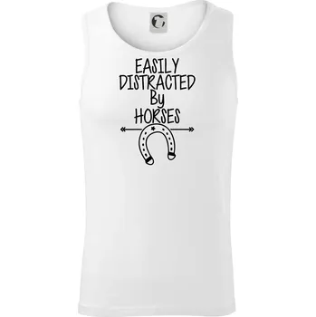 Easily Distracted by Horse - Tílko pánské Core - XL ( Bílá )