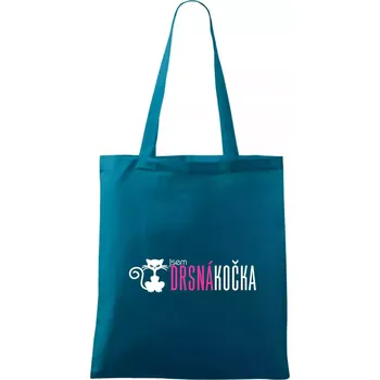Nákupní taška Jsem drsná kočka - Taška bavlněná - 42 x 38 cm ( Petrolejová )