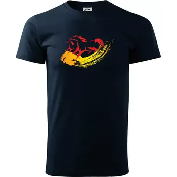 Dva běžící koně - Triko extra velké (5-8XL) - 7XL ( Námořní modrá (velmi tmavá - téměř černá) )